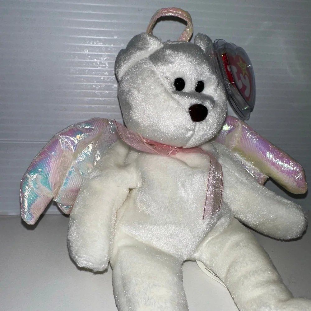 Ty Beanie Baby Halo Angel Bear Plush Toy White NEW NWT Canadian Tush Tag MINT